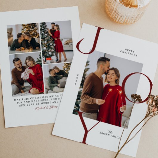 Joy Typography Modern Christmas Photo シーズンカード