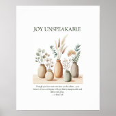 Joy unspeakable, floral Christian wall art  ポスター (正面)