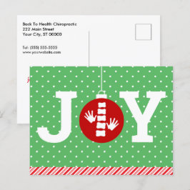 JOY with水玉模様カイロプラクティッククリスマス シーズンポストカード