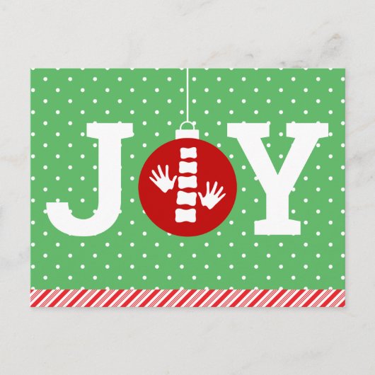 JOY with水玉模様カイロプラクティッククリスマス シーズンポストカード (正面)