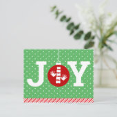 JOY with水玉模様カイロプラクティッククリスマス シーズンポストカード (スタンド正面)