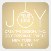 JOY Your Logo フェイク Gold Foil差出人住所ラベル スクエアシール (正面)