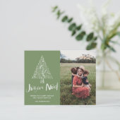 Joyaux Noelファミリー写真クリスマスグリーン シーズンポストカード (スタンド正面)