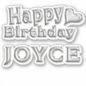 Joyce Happy Birthday silver Aufkleber Sticker シール (正面)