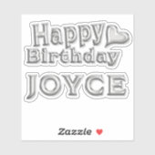 Joyce Happy Birthday silver Aufkleber Sticker シール (シート)