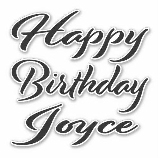 Joyce Name Vorname black Sticker Geburtstag シール (正面)