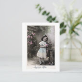 "Joyeuse祝日"のヴィンテージのフランス人のクリスマス シーズンポストカード (スタンド正面)