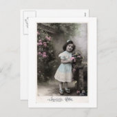 "Joyeuse祝日"のヴィンテージのフランス人のクリスマス シーズンポストカード (正面/裏面)