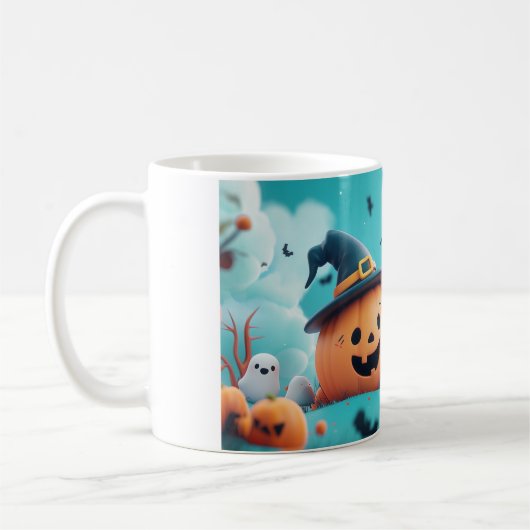 🎃 Joyeuse Citrouille d'Halloween コーヒーマグカップ (左)