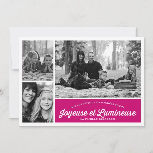 Joyeuse et Lumineuse 3 carte de photo de vacances (正面)