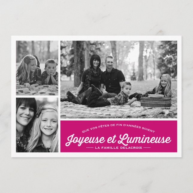 Joyeuse et Lumineuse 3 carte de photo de vacances (正面)