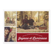 Joyeuse et Lumineuse 3 carte de photo de vacances