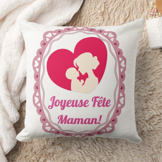 Joyeuse Fête Maman – Cadre Vintage  クッション (ブランケット)