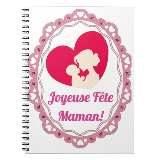 Joyeuse Fête Maman – Cadre Vintage  ノートブック (正面)