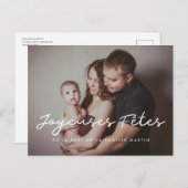 Joyeuses fêtes carte postale photo personnalisable ポストカード (正面/裏面)