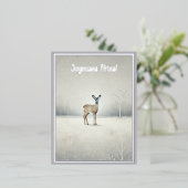  Joyeuses fêtes - roe deer no2 箔シーズンポストカード (立ち正面)