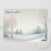  Joyeuses fêtes - roe deer no2 箔シーズンポストカード (裏面)