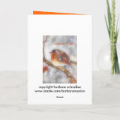 joyeuxのnoelのロビンおよび雪片 シーズンカード (裏面)