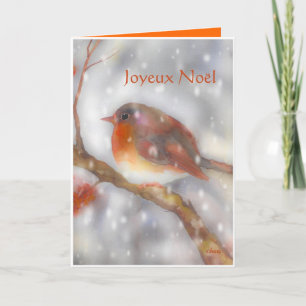 joyeuxのnoelのロビンおよび雪片 シーズンカード