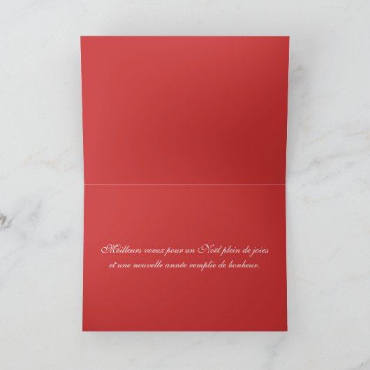 joyeuxのnoelのangesのbougieのフランス語のクリスマス シーズンカード (内部)