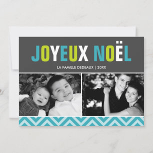 Joyeuxはっきりしたで、カラフルなNoëlの写真 シーズンカード