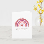 Joyeux記念日フランスの誕生日カード虹 カード (黄色い花)