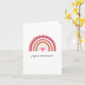 Joyeux記念日フランスの誕生日カード虹 カード (黄色い花)