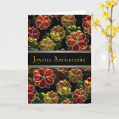 Joyeux Anniversaireのフランスのな誕生日のValxart光沢 カード (黄色い花)