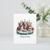 Joyeux Anniversaire aux Chiens Pembroke Welsh Corg ポストカード (スタンド正面)