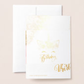 joyeux anniversaire, card in French, birthday card 箔カード (裏面封筒付き)