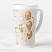 joyeux anniversaire. happy birthday. カフェラテマグ (右アングル)