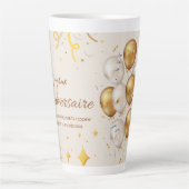 joyeux anniversaire. happy birthday. カフェラテマグ (正面)