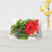 Joyeux Anniverssaire Rose Boquet Greeting Card カード (黄色い花)
