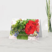 Joyeux Anniverssaire Rose Boquet Greeting Card カード (正面)