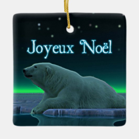Joyeux Noёl – アイスエッジポーラーベア セラミックオーナメント (正面)