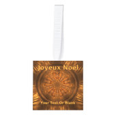 Joyeux Noёl – フラクタル木彫り キューブオーナメント (正面)