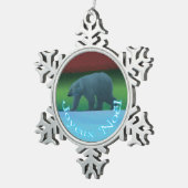 Joyeux Noёl - Polar Lights Polar Bear スノーフレークピューターオーナメント (右)