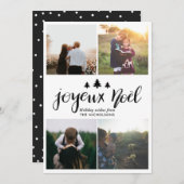 Joyeux Noelのタイポグラフィ| 4休日の写真 シーズンカード (正面/裏面)