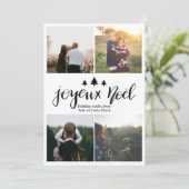 Joyeux Noelのタイポグラフィ| 4休日の写真 シーズンカード (スタンド正面)