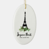 Joyeux Noelのフランス人のエッフェル塔のクリスマス セラミックオーナメント (右)