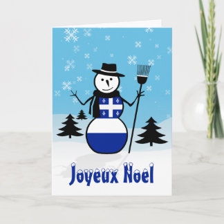 Joyeux Noelのメリークリスマスのカナダの雪だるまケベック シーズンカード
