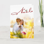 Joyeux Noelのヤドリギの休日の挨拶の写真カード シーズンカード (正面)