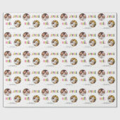 Joyeux Noelの文カラフル字 ラッピングペーパー (フラット)