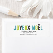 Joyeux Noelの文カラフル字 ラベル (インサイチュ)