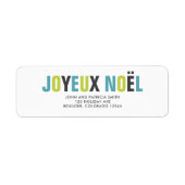 Joyeux Noelの文カラフル字 ラベル (正面)