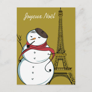 Joyeux Noëlの雪だるま シーズンポストカード
