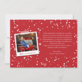 Joyeux Noelはっきりしたタイポグラフィミスタルトー3枚の写真 シーズンカード (裏面)