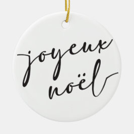 Joyeux Noelクリスマスカードまたはフランスのクリスマス セラミックオーナメント