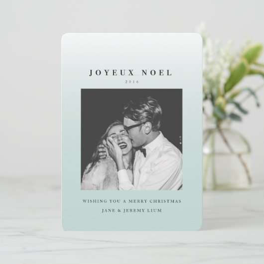 Joyeux Noelクリスマスフォトグラデーションカード シーズンカード (スタンド正面)