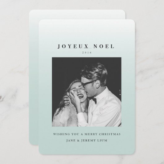 Joyeux Noelクリスマスフォトグラデーションカード シーズンカード (正面/裏面)